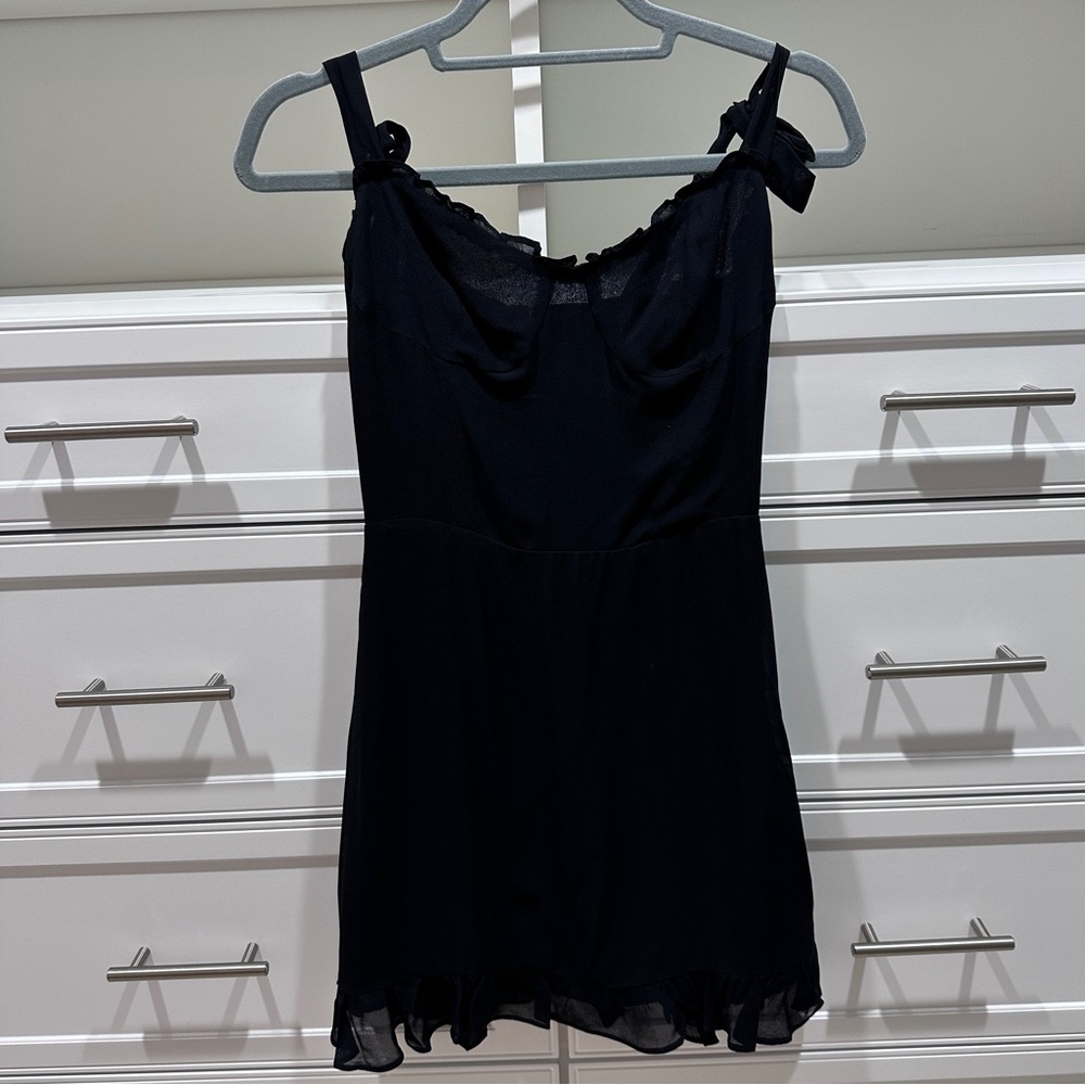 NWT Reformation Christine Black Mini Dress - size 6